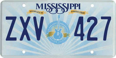 MS license plate ZXV427