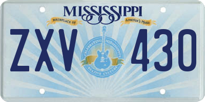 MS license plate ZXV430