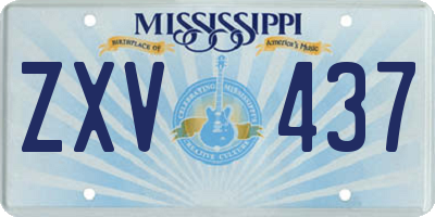 MS license plate ZXV437