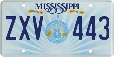 MS license plate ZXV443