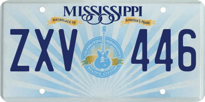 MS license plate ZXV446