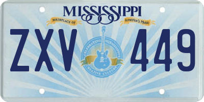 MS license plate ZXV449