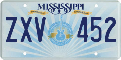 MS license plate ZXV452