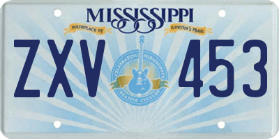 MS license plate ZXV453