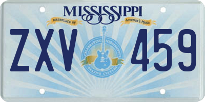 MS license plate ZXV459