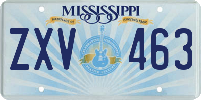MS license plate ZXV463