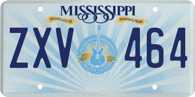 MS license plate ZXV464
