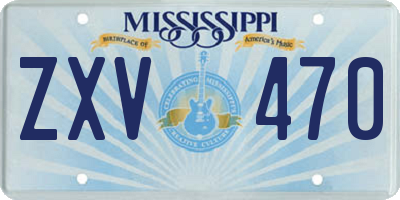 MS license plate ZXV470