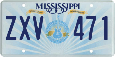 MS license plate ZXV471