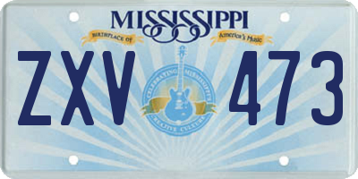 MS license plate ZXV473