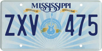 MS license plate ZXV475