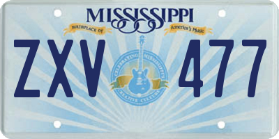 MS license plate ZXV477