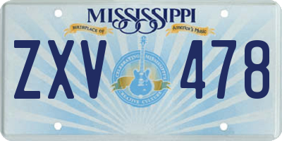 MS license plate ZXV478