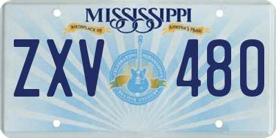 MS license plate ZXV480