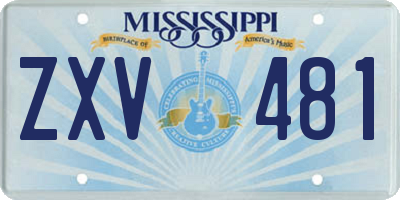 MS license plate ZXV481
