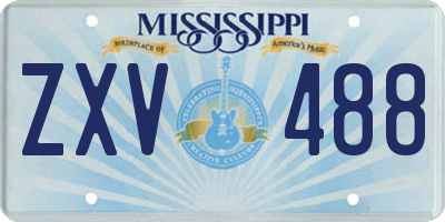 MS license plate ZXV488