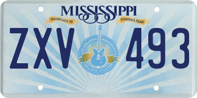 MS license plate ZXV493