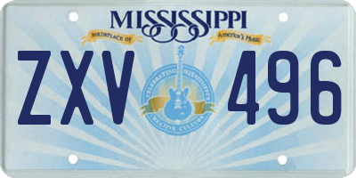MS license plate ZXV496