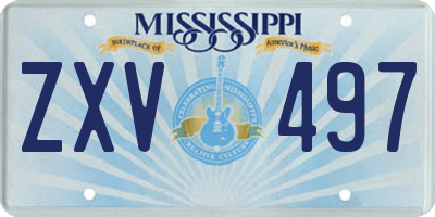 MS license plate ZXV497
