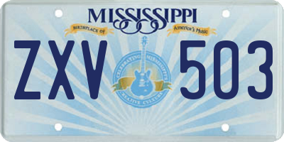 MS license plate ZXV503