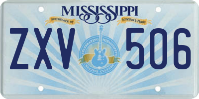 MS license plate ZXV506