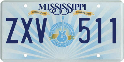 MS license plate ZXV511