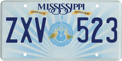 MS license plate ZXV523
