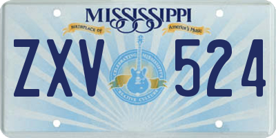 MS license plate ZXV524