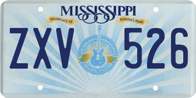 MS license plate ZXV526
