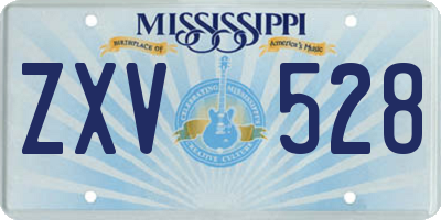 MS license plate ZXV528