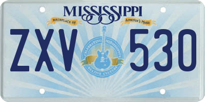 MS license plate ZXV530