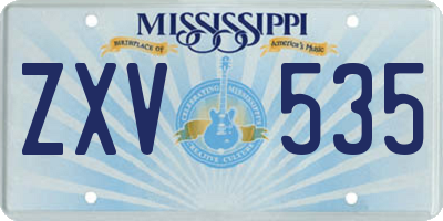 MS license plate ZXV535