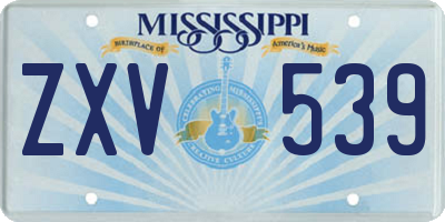 MS license plate ZXV539