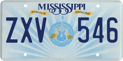 MS license plate ZXV546