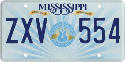 MS license plate ZXV554