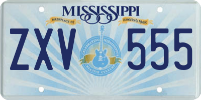 MS license plate ZXV555