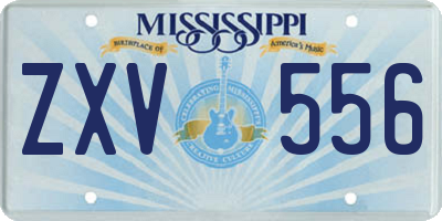 MS license plate ZXV556