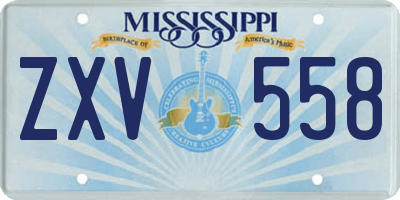 MS license plate ZXV558