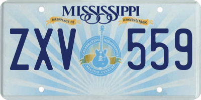 MS license plate ZXV559