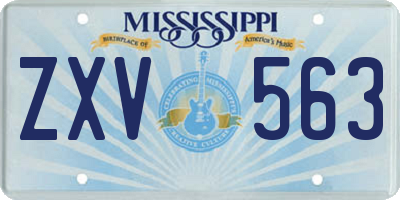 MS license plate ZXV563