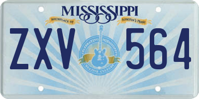 MS license plate ZXV564
