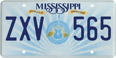 MS license plate ZXV565