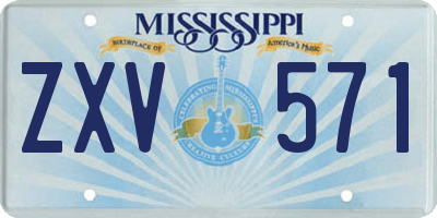 MS license plate ZXV571