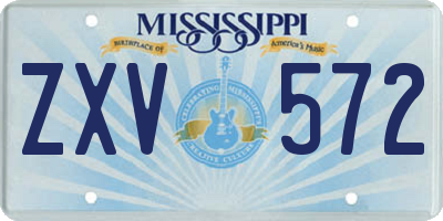 MS license plate ZXV572