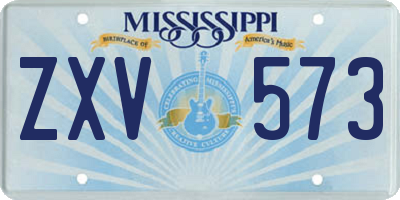 MS license plate ZXV573