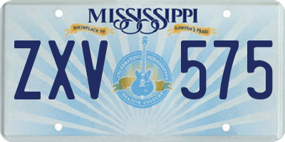 MS license plate ZXV575