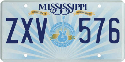 MS license plate ZXV576