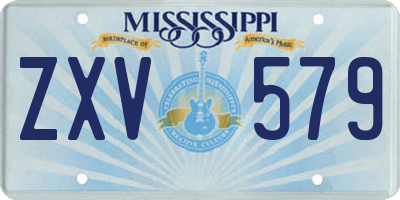 MS license plate ZXV579
