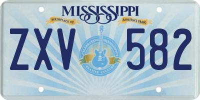 MS license plate ZXV582