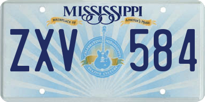 MS license plate ZXV584